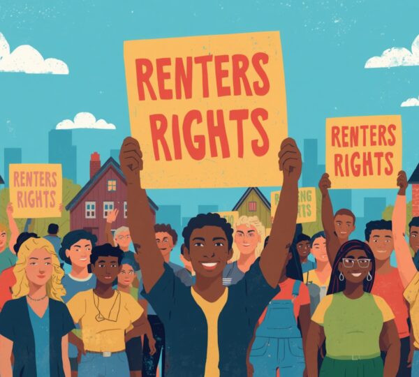 Renter Rights Man Holding sign - Reusable Tenant Screening Report Renter Rights Man Holding sign